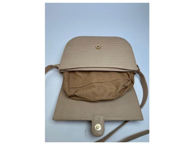 Borsa a tracolla vintage Givenchy in pelle trapuntata beige e oro - vista 11