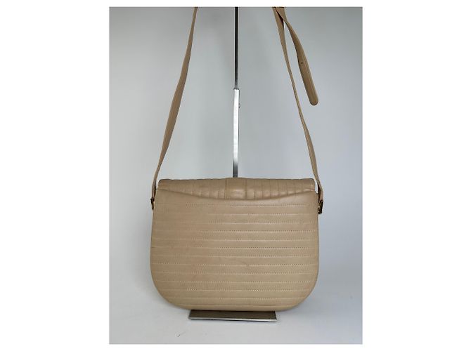 Borsa a tracolla vintage Givenchy in pelle trapuntata beige e oro - vista 13
