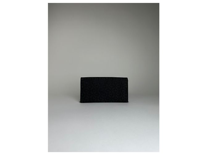 Céline Vintage Celine CC Monogram Fabric Wallet Black Gold - view 10
