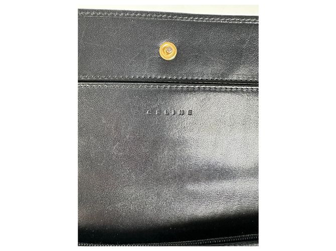 Céline Vintage Celine CC Monogram Fabric Wallet Black Gold - view 5