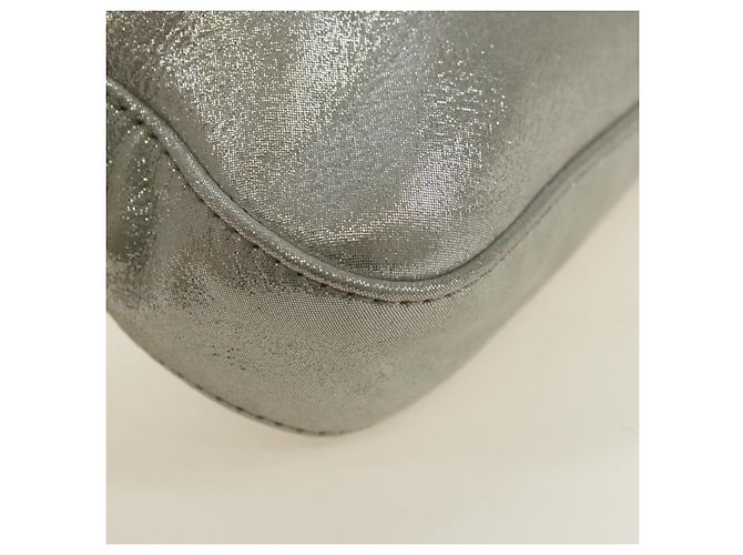 FENDI Borsa a Spalla Mamma Baguette in Pelle con Strass Argento Autentica yk20386SM - vista 17