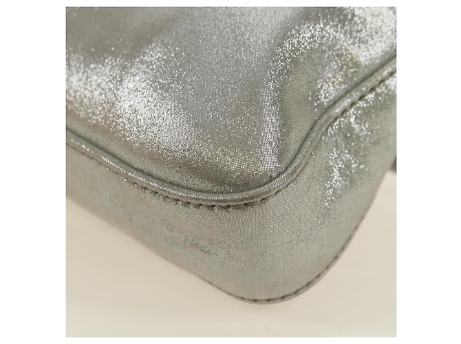 FENDI Borsa a Spalla Mamma Baguette in Pelle con Strass Argento Autentica yk20386SM - vista 18