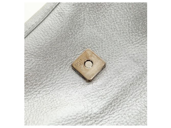 FENDI Borsa a Spalla Mamma Baguette in Pelle con Strass Argento Autentica yk20386SM - vista 22