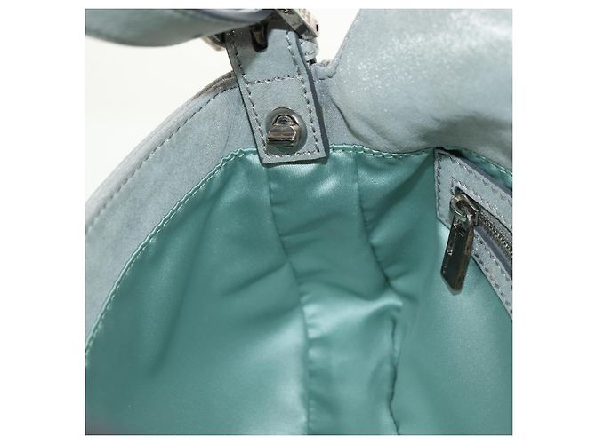 FENDI Borsa a Spalla Mamma Baguette in Pelle con Strass Argento Autentica yk20386SM - vista 25