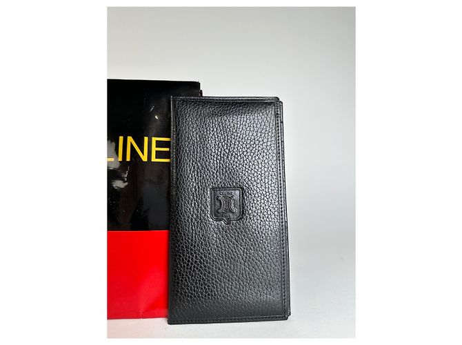 Céline Cartera de cuero vintage Celine negra y dorada Negro - vista 10