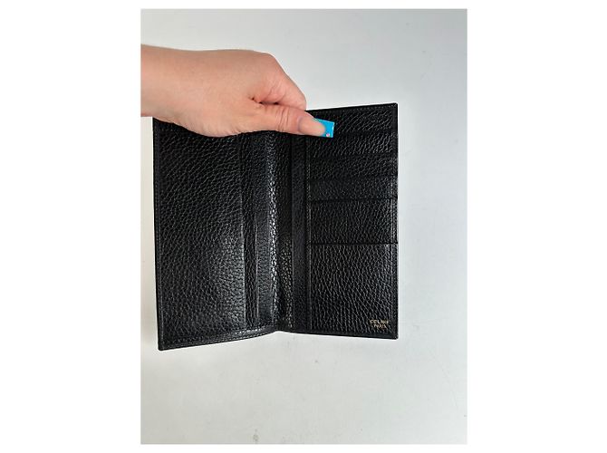 Céline Cartera de cuero vintage Celine negra y dorada Negro - vista 3