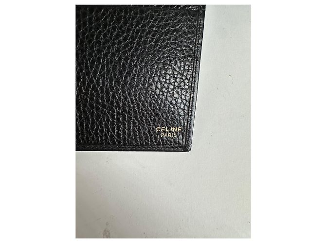 Céline Cartera de cuero vintage Celine negra y dorada Negro - vista 4