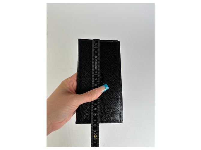 Céline Cartera de cuero vintage Celine negra y dorada Negro - vista 8