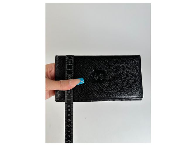 Céline Cartera de cuero vintage Celine negra y dorada Negro - vista 9