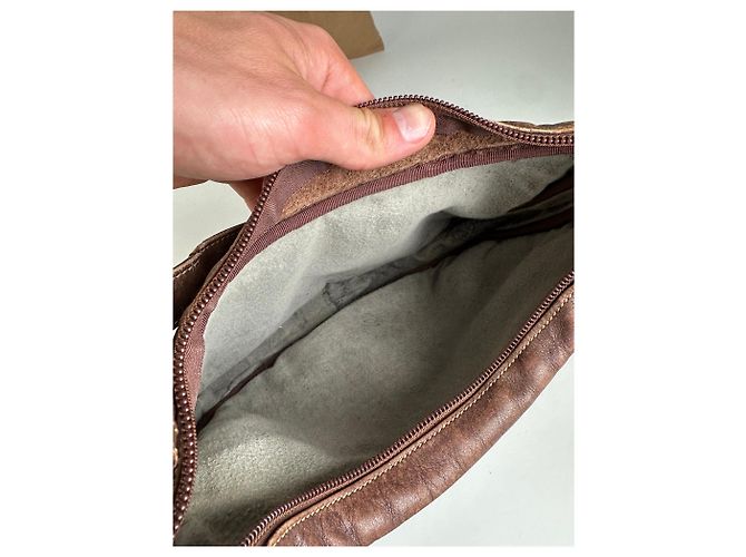 Vintage Loewe Wildleder-Schultertasche Beige Braun - Ansicht 4