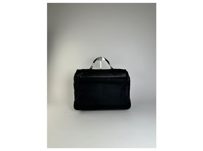 Vintage Prada Nylon Tote Bag Schwarz Silber - Ansicht 11