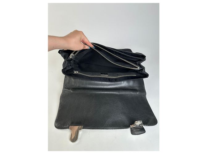 Vintage Prada Nylon Tote Bag Schwarz Silber - Ansicht 3