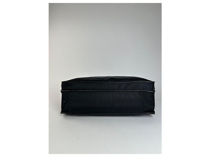 Vintage Prada Nylon Tote Bag Schwarz Silber - Ansicht 8