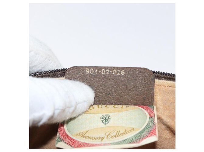 Bolsa GUCCI GG Supreme Web Sherry Line PVC Bege Ouro 904 02 026 Auth BA12949 Dourado - vista 12