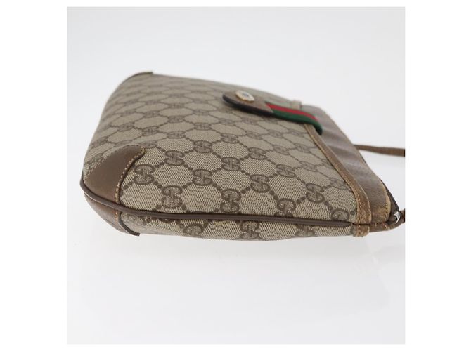 Bolsa GUCCI GG Supreme Web Sherry Line PVC Bege Ouro 904 02 026 Auth BA12949 Dourado - vista 3