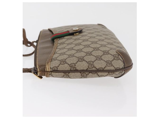 Bolsa GUCCI GG Supreme Web Sherry Line PVC Bege Ouro 904 02 026 Auth BA12949 Dourado - vista 4