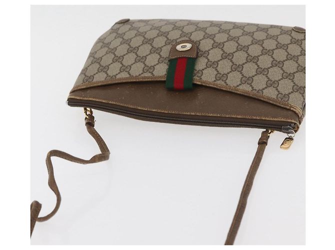 Bolsa GUCCI GG Supreme Web Sherry Line PVC Bege Ouro 904 02 026 Auth BA12949 Dourado - vista 6