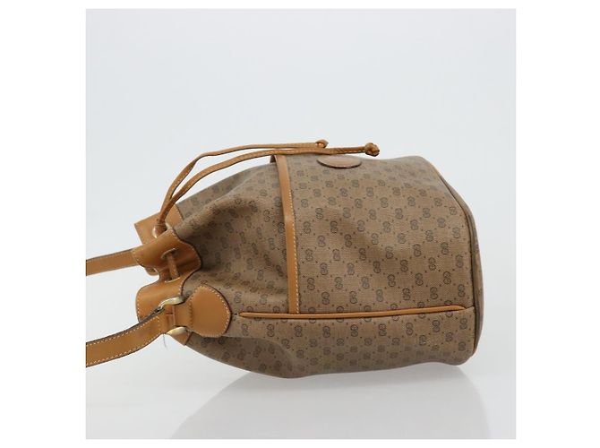 Borsa a Spalla GUCCI Micro GG Supreme PVC Beige Oro 001 904 0791 Auth 182379 D'oro - vista 4