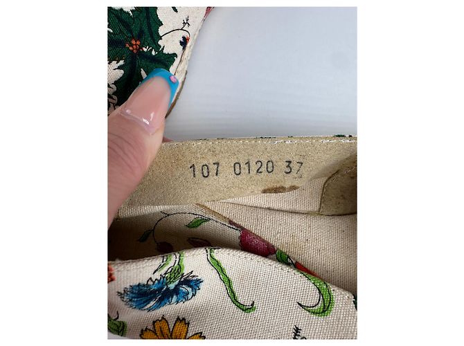 Espadrilles in tela floreale vintage Gucci Beige EU37 - vista 7