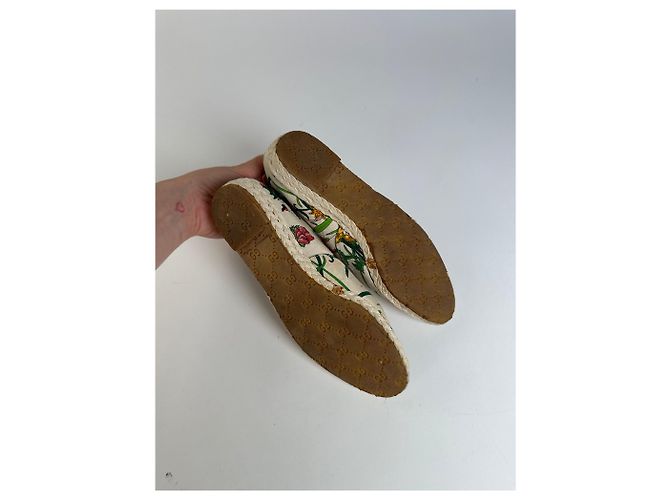 Espadrilles in tela floreale vintage Gucci Beige EU37 - vista 8