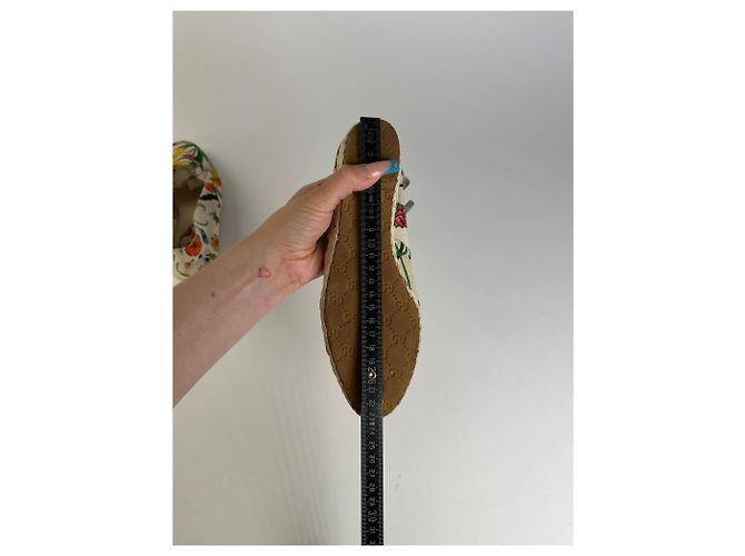 Espadrilles in tela floreale vintage Gucci Beige EU37 - vista 9