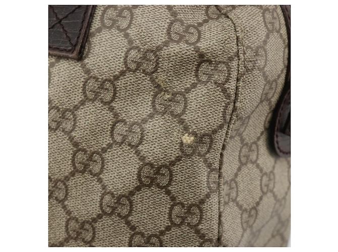 Borsa GUCCI GG Supreme in PVC Beige Silver 140959 Auth ka4521 Argento - vista 10