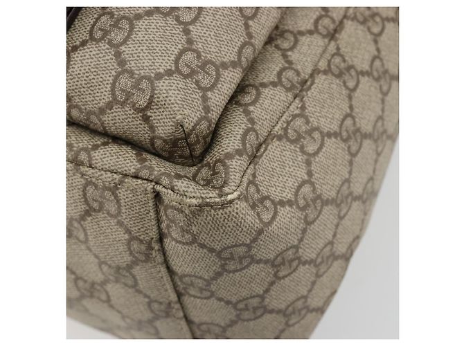 Borsa GUCCI GG Supreme in PVC Beige Silver 140959 Auth ka4521 Argento - vista 14