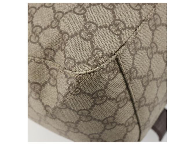 Borsa GUCCI GG Supreme in PVC Beige Silver 140959 Auth ka4521 Argento - vista 17