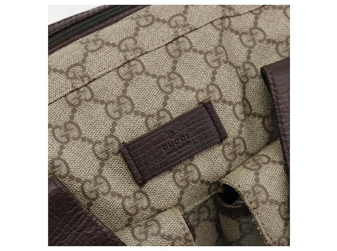 Borsa GUCCI GG Supreme in PVC Beige Silver 140959 Auth ka4521 Argento - vista 18