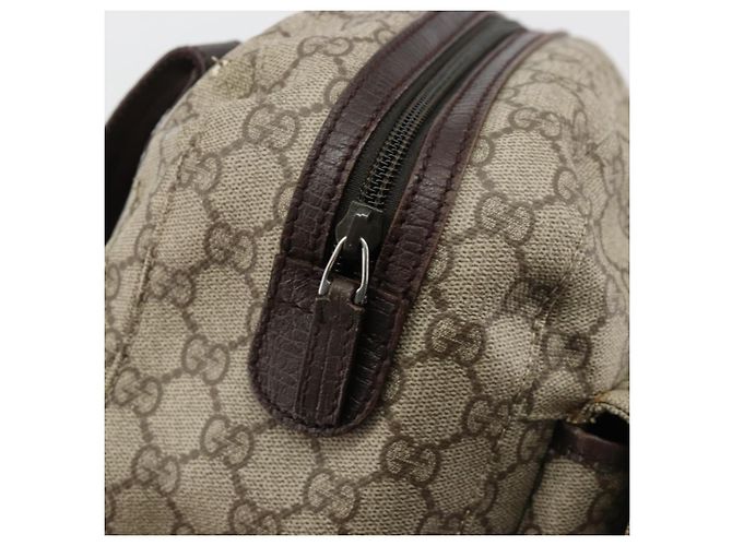 Borsa GUCCI GG Supreme in PVC Beige Silver 140959 Auth ka4521 Argento - vista 19