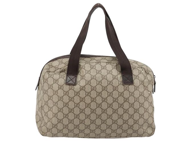 Borsa GUCCI GG Supreme in PVC Beige Silver 140959 Auth ka4521 Argento - vista 2