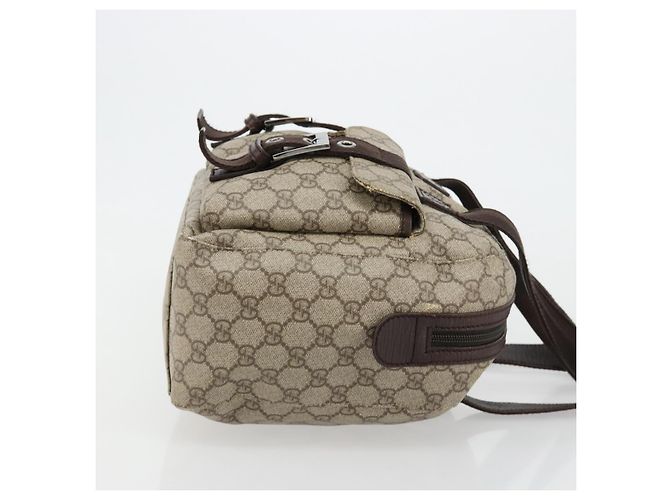Borsa GUCCI GG Supreme in PVC Beige Silver 140959 Auth ka4521 Argento - vista 3