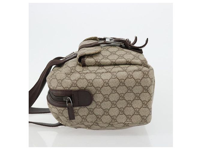Borsa GUCCI GG Supreme in PVC Beige Silver 140959 Auth ka4521 Argento - vista 4