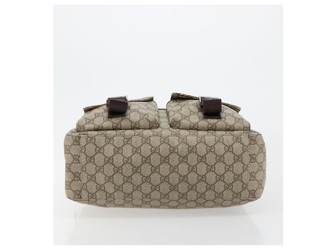 Borsa GUCCI GG Supreme in PVC Beige Silver 140959 Auth ka4521 Argento - vista 5