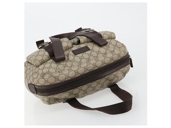 Borsa GUCCI GG Supreme in PVC Beige Silver 140959 Auth ka4521 Argento - vista 6
