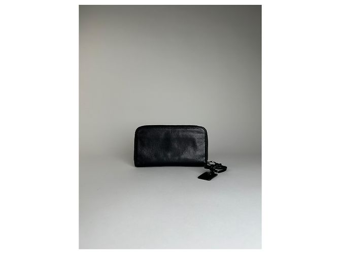 Chloé Vintage Chloe Grained Leather Wallet Black Silver - view 11