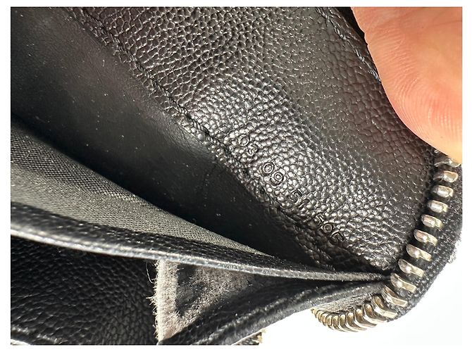 Chloé Vintage Chloe Grained Leather Wallet Black Silver - view 6