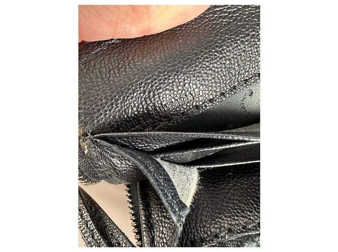 Chloé Vintage Chloe Grained Leather Wallet Black Silver - view 7