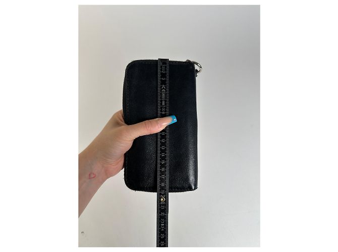 Chloé Vintage Chloe Grained Leather Wallet Black Silver - view 8