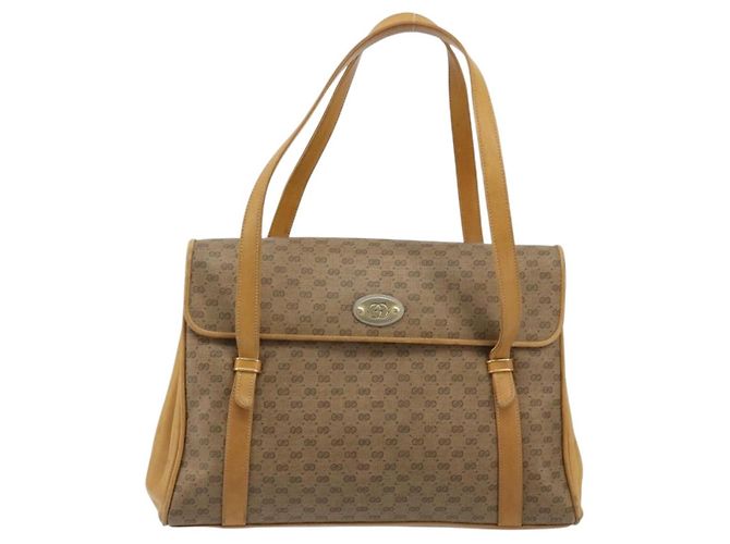 Borsa GUCCI Micro GG Supreme in PVC Beige Oro 000 46 4857 Auth 182375 D'oro - vista 13