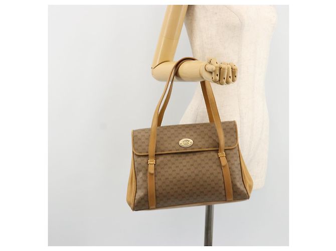 Borsa GUCCI Micro GG Supreme in PVC Beige Oro 000 46 4857 Auth 182375 D'oro - vista 24