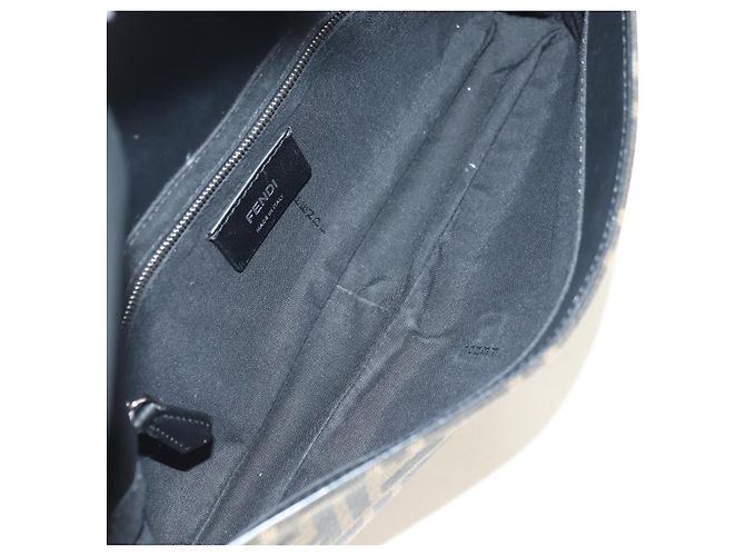 FENDI Zucca Canvas Mamma Baguette Shoulder Bag 2way Black Brown Auth 181574SAM Marrone Nero - vista 10