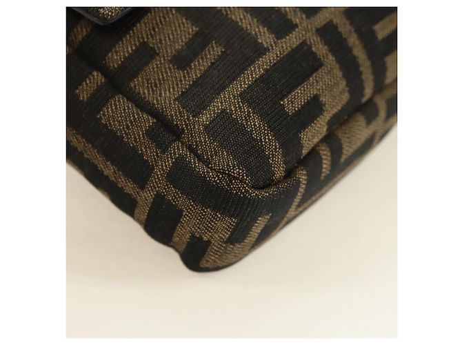 FENDI Zucca Canvas Mamma Baguette Shoulder Bag 2way Black Brown Auth 181574SAM Marrone Nero - vista 15