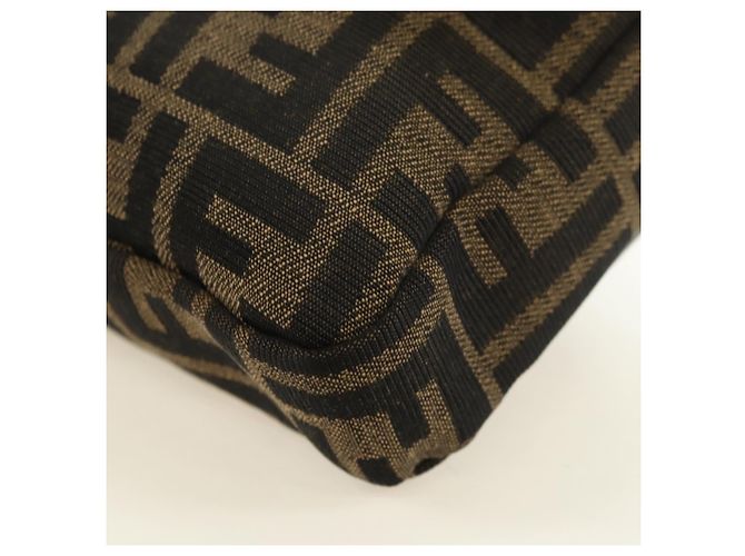 FENDI Zucca Canvas Mamma Baguette Shoulder Bag 2way Black Brown Auth 181574SAM Marrone Nero - vista 16