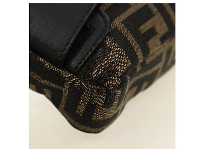 FENDI Zucca Canvas Mamma Baguette Shoulder Bag 2way Black Brown Auth 181574SAM Marrone Nero - vista 17