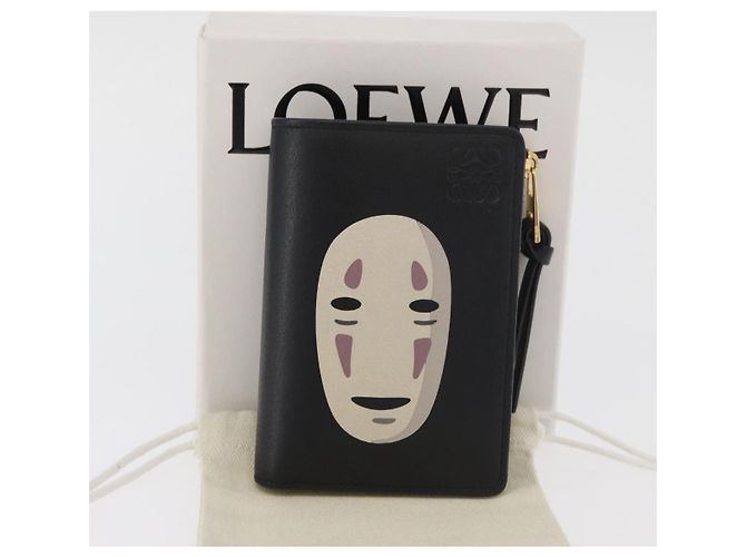 LOEWE Studio Ghibli Spirited Away Kaonashi Portafoglio in pelle Nero Auth 167359SM D'oro - vista 12