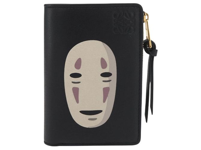 LOEWE Studio Ghibli Spirited Away Kaonashi Portafoglio in pelle Nero Auth 167359SM D'oro - vista 13