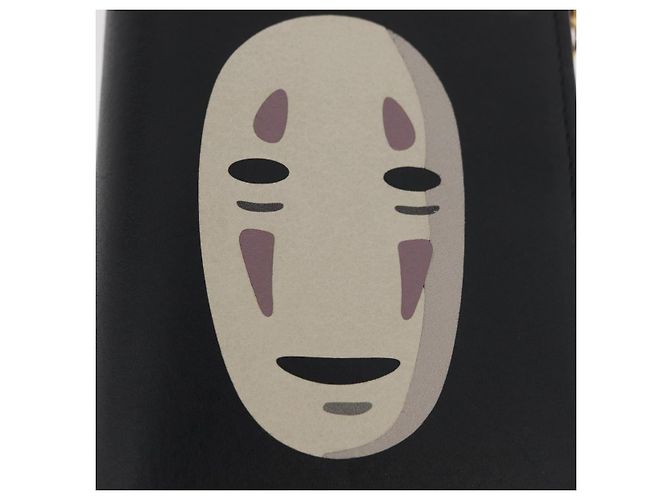 LOEWE Studio Ghibli Spirited Away Kaonashi Portafoglio in pelle Nero Auth 167359SM D'oro - vista 17