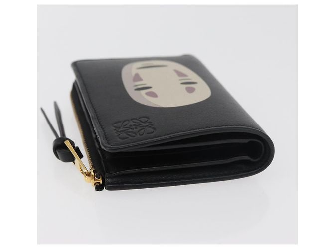 LOEWE Studio Ghibli Spirited Away Kaonashi Portafoglio in pelle Nero Auth 167359SM D'oro - vista 5