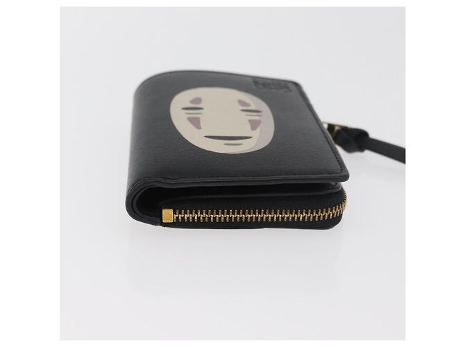 LOEWE Studio Ghibli Spirited Away Kaonashi Portafoglio in pelle Nero Auth 167359SM D'oro - vista 6